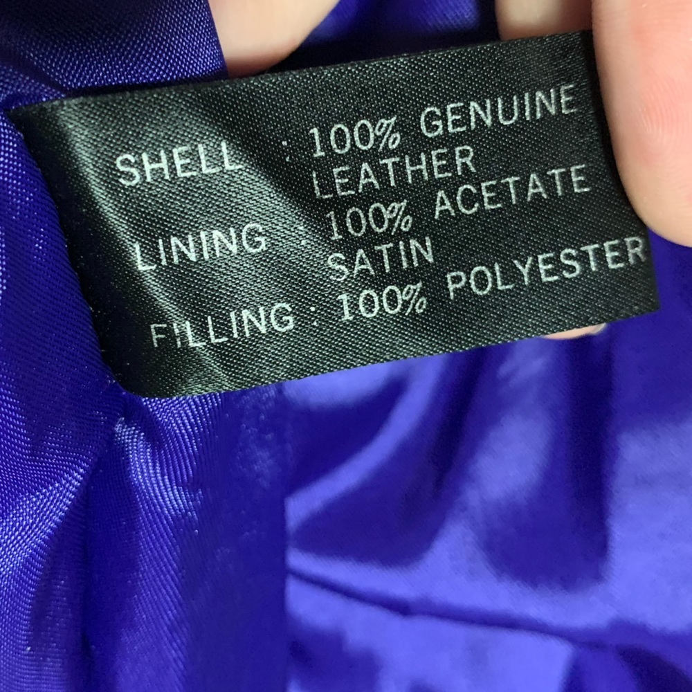 Vintage Atlantic Beach Leather Coat works bright purple suede leather jacket - Picture 10 of 11